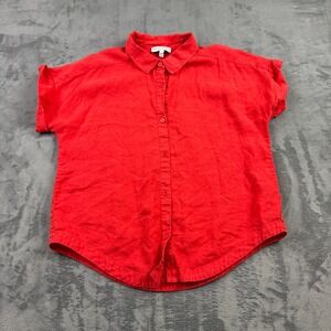 Anthropologie Michael Stars Womens Top Size Small Linen‎ Button Up Boxy Boho
